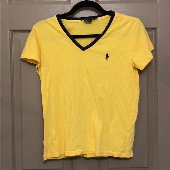 ✨ Yellow and navy Ralph Lauren Sport T - Picture 1 of 4